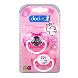 Dodie Duo Sucette Anat Silic +6M Girly B/2