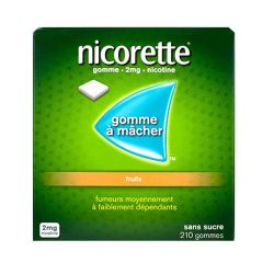 Nicorette Fruits 2 Mg Sans Sucre (Nicotine), Gomme
