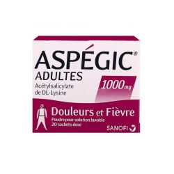 Aspegic 1000Mg Pdr Sbuv Sach-Dos Ad 20Sach