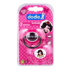 Dodie Duo Sucette Anat Silic +18M Girly B/2