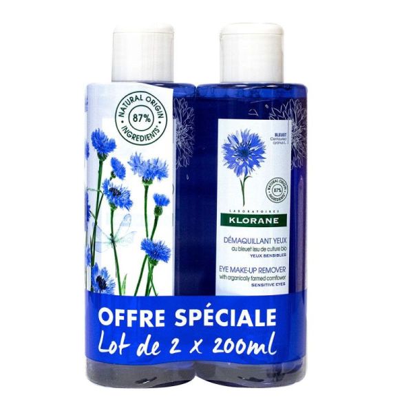 Klorane Bleuet Lot Demaq Yeux 2Fl/200Ml