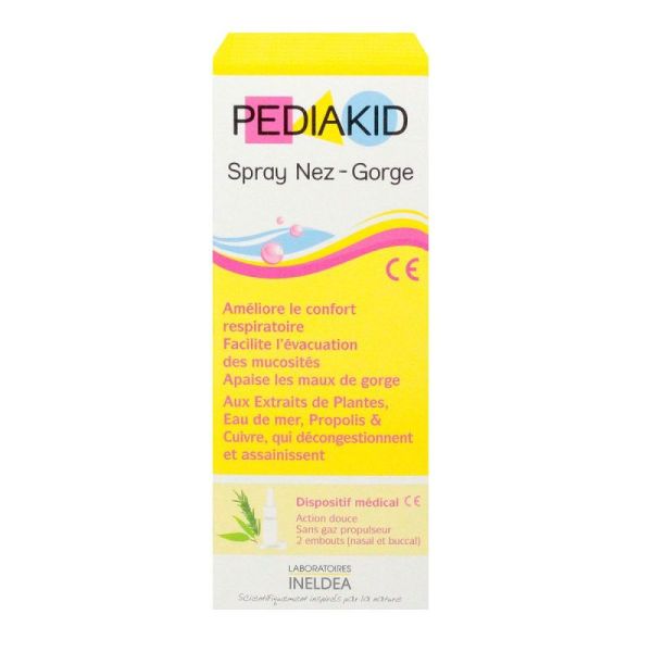 Pediakid Nez Gorge Spray Fraise Fl/20Ml+2Ppes