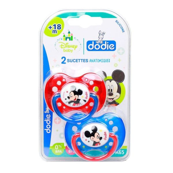 Dodie Disney Suc Anat Silic +18M Mickey Lot/2