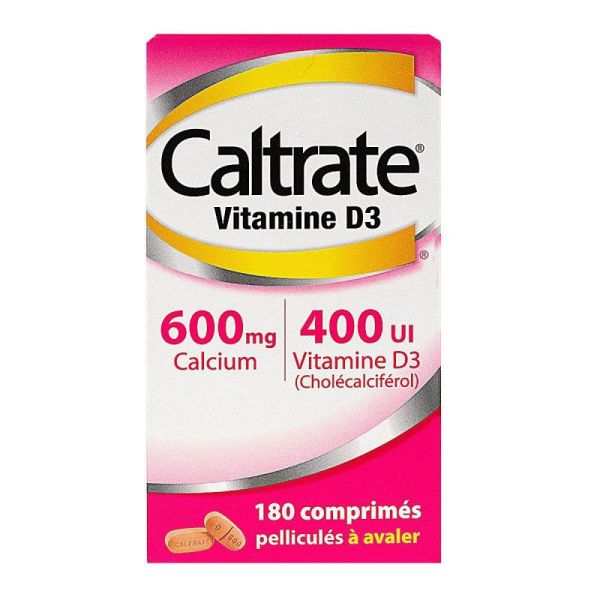 Caltrate Vit D3 600Mg/400Ui Cpr Pell Fl/180