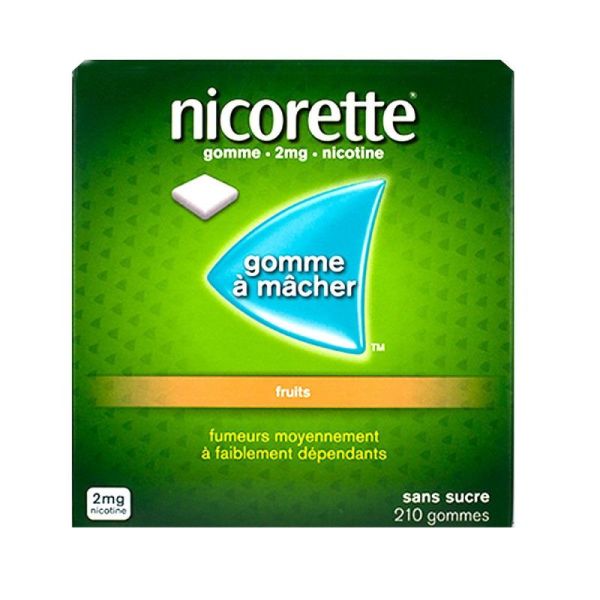 Nicorette Fruits 2 Mg Sans Sucre (Nicotine), Gomme