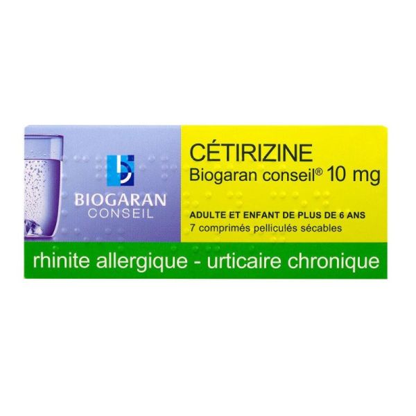 Cetirizine Bgr 10Mg Cpr Pesé Plq/7